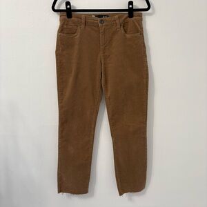 KUT from the Kloth Brown Corduroy Reese Ankle Straight Leg Pants Sz 4